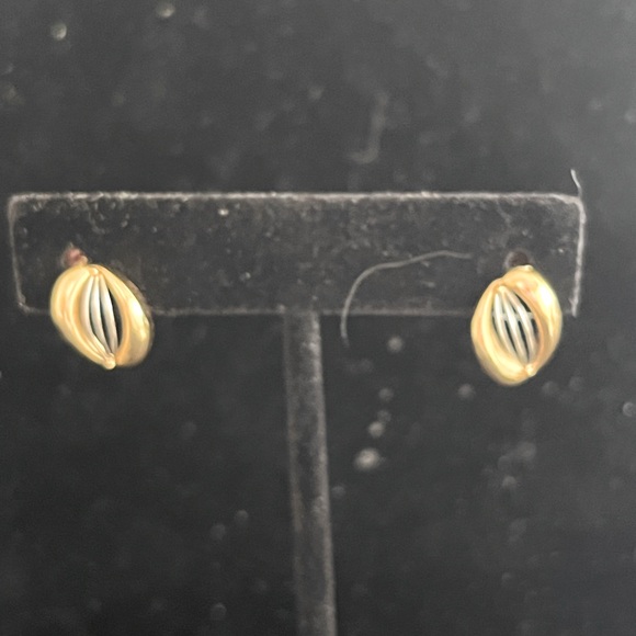 Sterling Silver/ 14kt gold earrings - Picture 2 of 5